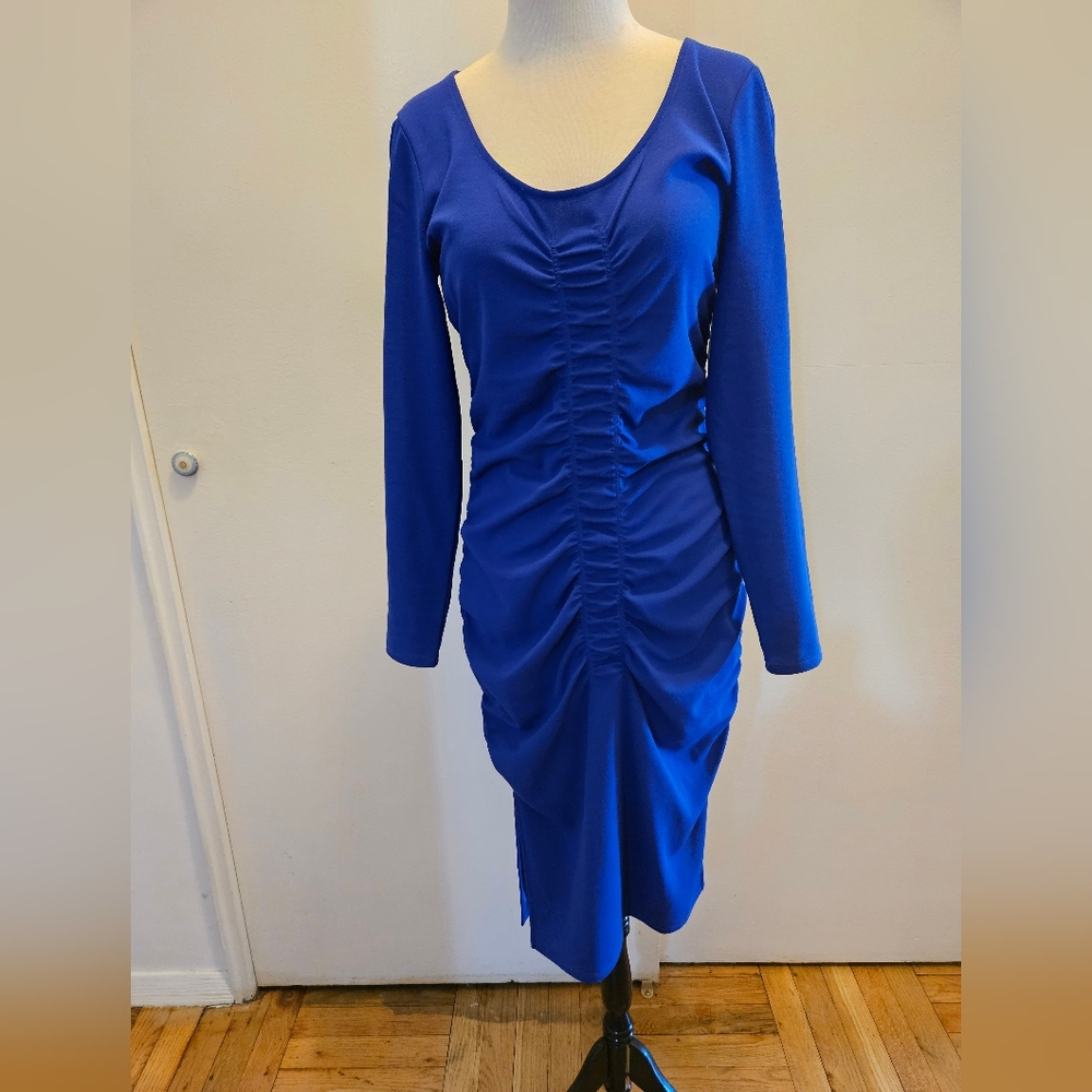 Guess Elegant Blue Long Sleeve Dress